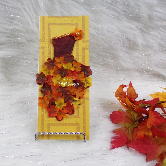 Fall Bouquet Greeting Dress Card - Original - Picture 1 of 3